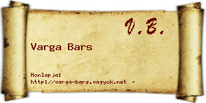 Varga Bars névjegykártya